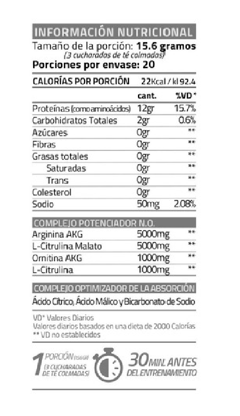 Steam N.O 312 gr  Star  Oxido Nitrico