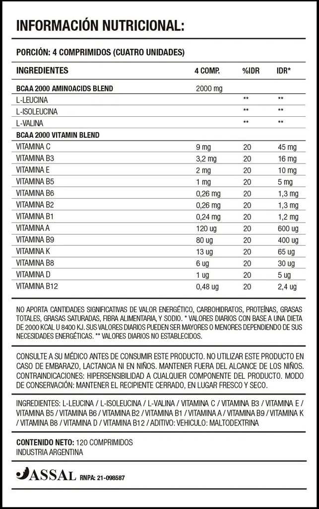 Bcaa 2000 120 comp