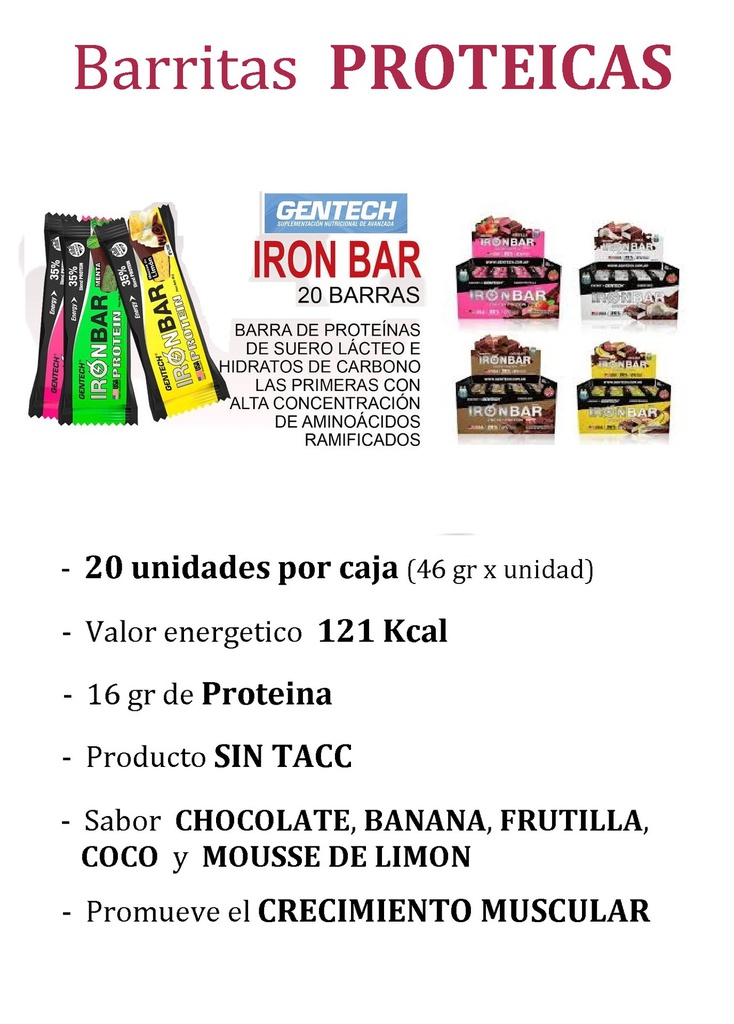 Iron bar 20 unidades Gentech