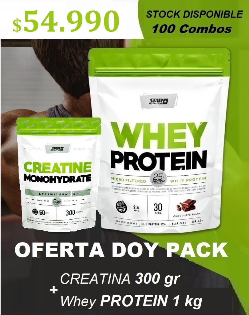 COMBO 1 - Creatina 300gr + Whey 2 lbs (Doy pack)