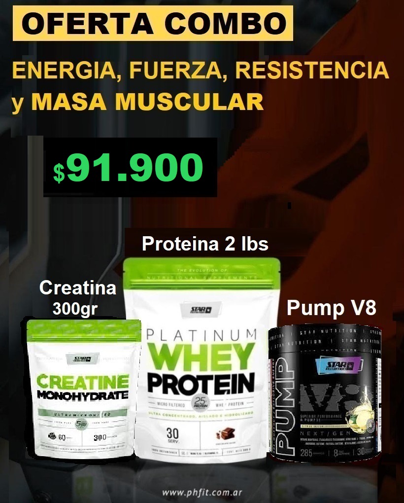 COMBO 2 - Proteina + Creatina + Pre-entreno STAR NUTRITION