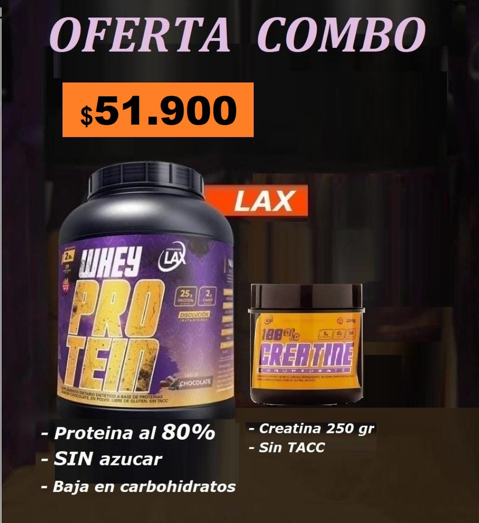 Combo LAX - Whey Protein 2 lbs + Creatina 250 gr
